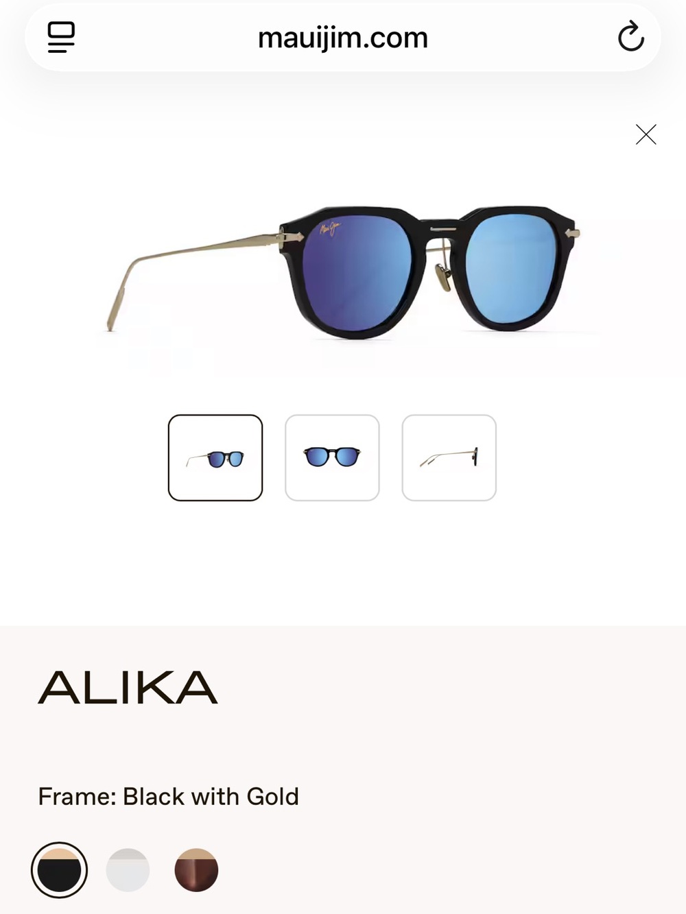 Maui Jim Alika sunglasses with Blue lenses